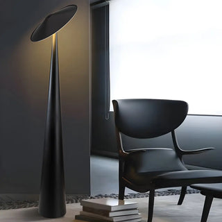 Sleek Black Modern Mushroom Metal LED Floor Lamp Zawala Image - 3