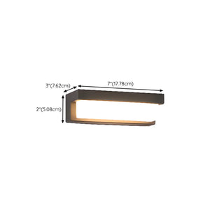 Sleek Black Rectangular Outdoor LED Wall Light Zawala #size
