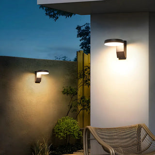 Stylish Round Black Metal External LED Wall Sconce Zawala Image - 15