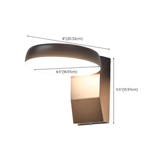 Stylish Round Black Metal External LED Wall Sconce Zawala #size