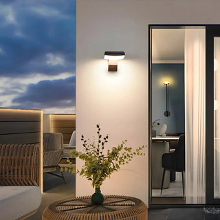 Stylish Round Black Metal External LED Wall Sconce Zawala Image - 2