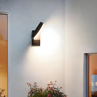 Stylish Round Black Metal External LED Wall Sconce Zawala Image - 3
