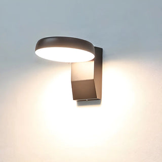 Stylish Round Black Metal External LED Wall Sconce Zawala Image - 6