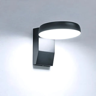Stylish Round Black Metal External LED Wall Sconce Zawala Image - 9