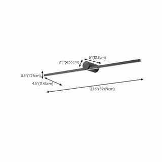 Ultra-Thin Sleek Black LED Linear Metal Vanity Light Zawala #size