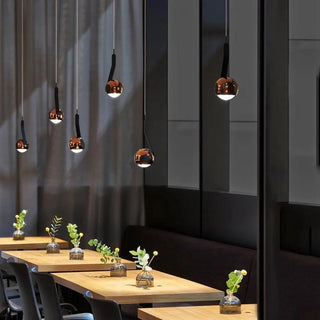 ZOWALA - Minimalist Bedroom Adjustable Black Sphere Pendant Light Image - 1