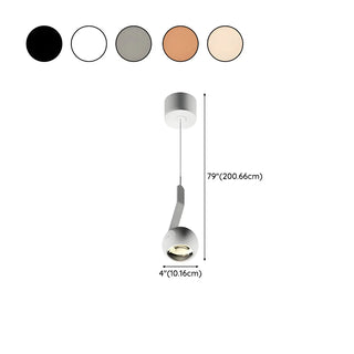 ZOWALA - Minimalist Bedroom Adjustable Black Sphere Pendant Light #size