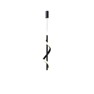 ZOWALA - Modern Bedroom Black Metal Spiral LED Pendant Light Image - 12