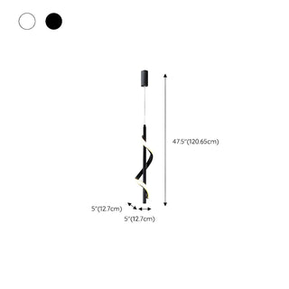 ZOWALA - Modern Bedroom Black Metal Spiral LED Pendant Light #size