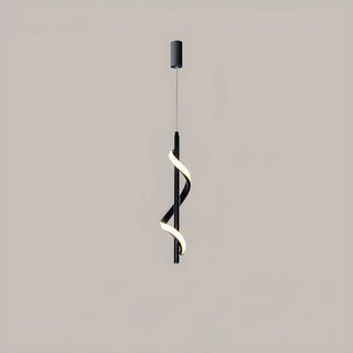 ZOWALA - Modern Bedroom Black Metal Spiral LED Pendant Light Image - 7