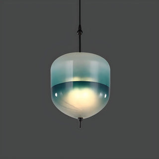 ZOWALA - Modern Sleek Blue Glass Teardrop Dining Room Pendant Light Image - 10