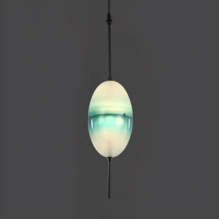 ZOWALA - Modern Sleek Blue Glass Teardrop Dining Room Pendant Light Image - 12
