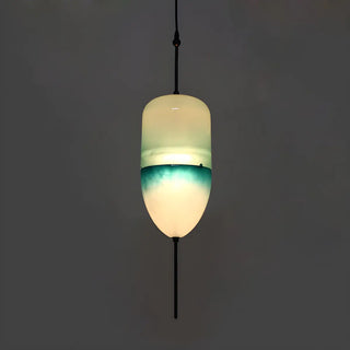 ZOWALA - Modern Sleek Blue Glass Teardrop Dining Room Pendant Light Image - 13