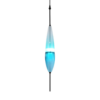 ZOWALA - Modern Sleek Blue Glass Teardrop Dining Room Pendant Light Image - 15