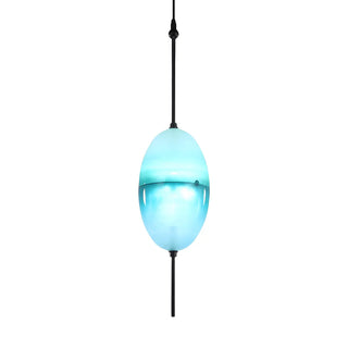 ZOWALA - Modern Sleek Blue Glass Teardrop Dining Room Pendant Light Image - 16