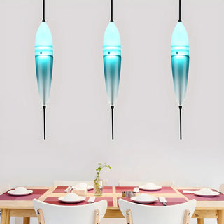 ZOWALA - Modern Sleek Blue Glass Teardrop Dining Room Pendant Light Image - 18