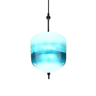 ZOWALA - Modern Sleek Blue Glass Teardrop Dining Room Pendant Light Image - 20