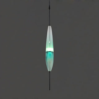 ZOWALA - Modern Sleek Blue Glass Teardrop Dining Room Pendant Light Image - 9
