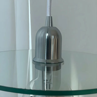 Modern Chrome Clear Glass Disc Circular Pendant Light Zawala Image - 6