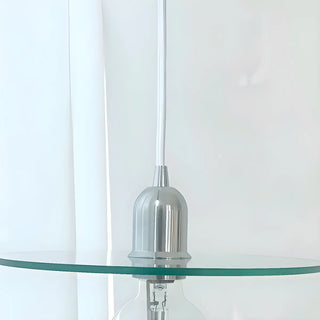 Modern Chrome Clear Glass Disc Circular Pendant Light Zawala Image - 7
