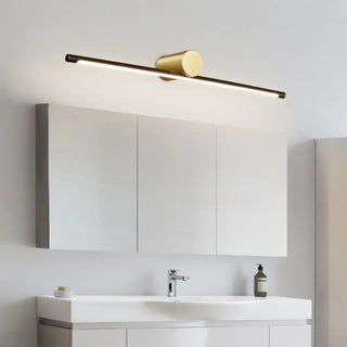 Modern Sleek Gold Linear LED Bathroom Vanity Light Zawala Image - 2
