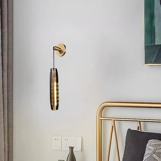 Sleek Modern Gold Cylinder Crystal LED Wall Lamp Zawala Image - 1