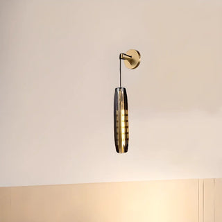 Sleek Modern Gold Cylinder Crystal LED Wall Lamp Zawala Image - 3