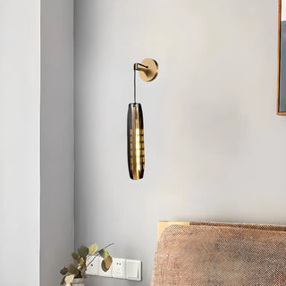 Sleek Modern Gold Cylinder Crystal LED Wall Lamp Zawala Image - 4