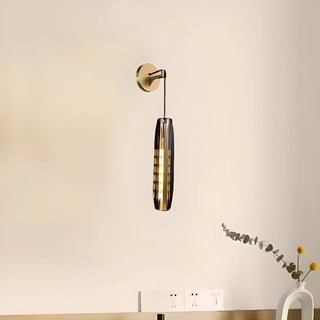 Sleek Modern Gold Cylinder Crystal LED Wall Lamp Zawala Image - 5