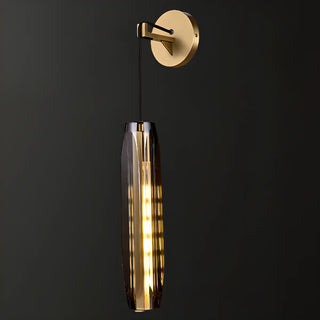 Sleek Modern Gold Cylinder Crystal LED Wall Lamp Zawala Image - 6
