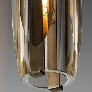 Sleek Modern Gold Cylinder Crystal LED Wall Lamp Zawala Image - 7