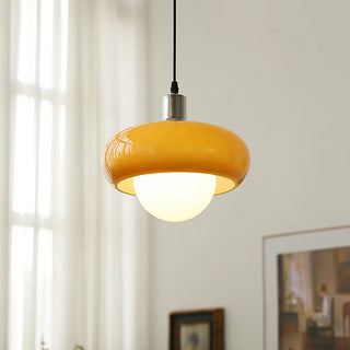 ZOWALA - Modern Sleek Round Yellow Glass Globe Pendant Light Image - 1