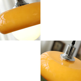ZOWALA - Modern Sleek Round Yellow Glass Globe Pendant Light Image - 11