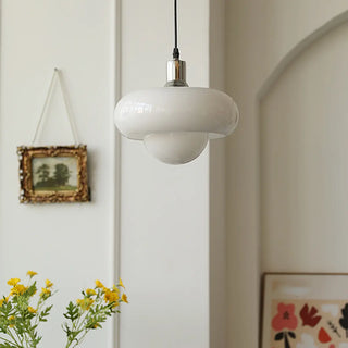 ZOWALA - Modern Sleek Round Yellow Glass Globe Pendant Light Image - 12