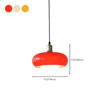 ZOWALA - Modern Sleek Round Yellow Glass Globe Pendant Light #size