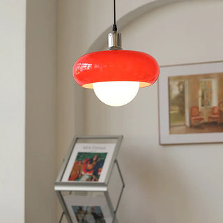 ZOWALA - Modern Sleek Round Yellow Glass Globe Pendant Light Image - 4