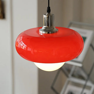 ZOWALA - Modern Sleek Round Yellow Glass Globe Pendant Light Image - 7