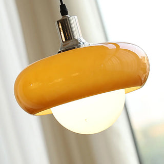 ZOWALA - Modern Sleek Round Yellow Glass Globe Pendant Light Image - 9