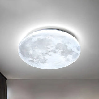 Modern Moon Round Dimmable LED Flush Mount Ceiling Lamp Zawala Image - 10