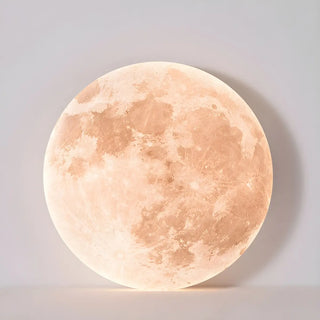 Modern Moon Round Dimmable LED Flush Mount Ceiling Lamp Zawala Image - 11