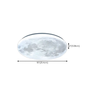 Modern Moon Round Dimmable LED Flush Mount Ceiling Lamp Zawala #size