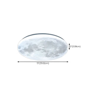 Modern Moon Round Dimmable LED Flush Mount Ceiling Lamp Zawala Image - 21