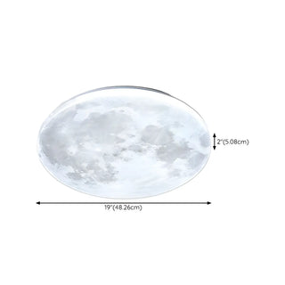 Modern Moon Round Dimmable LED Flush Mount Ceiling Lamp Zawala Image - 23
