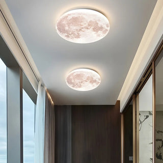 Modern Moon Round Dimmable LED Flush Mount Ceiling Lamp Zawala Image - 5