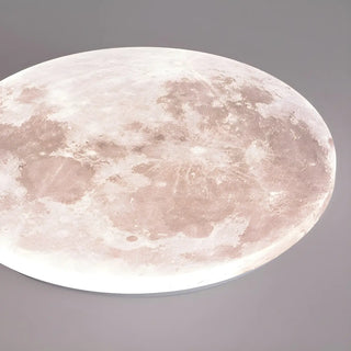 Modern Moon Round Dimmable LED Flush Mount Ceiling Lamp Zawala Image - 9