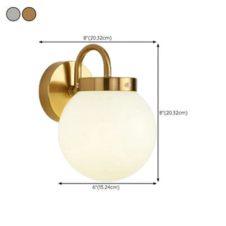 Silver Ribbed Glass Globe Bedside LED Wall Sconce Zawala #size