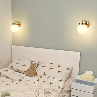 Silver Ribbed Glass Globe Bedside LED Wall Sconce Zawala Image - 9