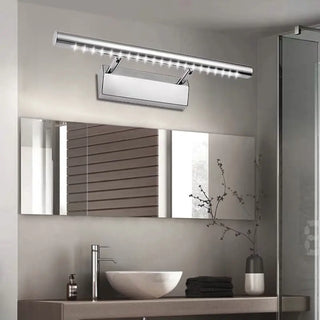 ZOWALA - Sleek Chrome Sliver Bathroom Vanity Mirrors Light Image - 1