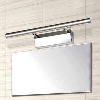 ZOWALA - Sleek Chrome Sliver Bathroom Vanity Mirrors Light Image - 2