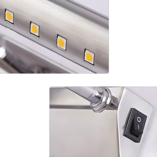 ZOWALA - Sleek Chrome Sliver Bathroom Vanity Mirrors Light Image - 7